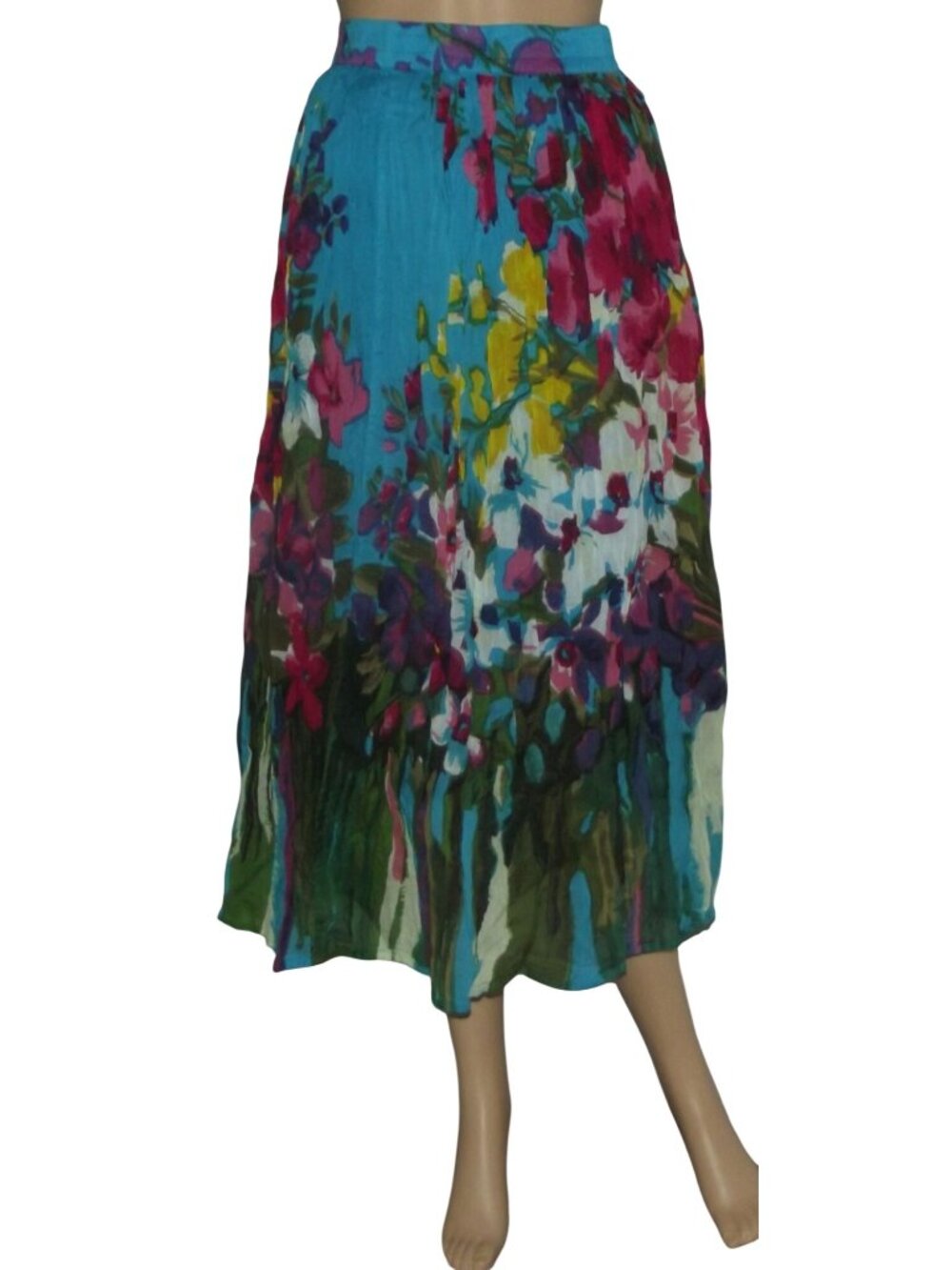Blair Skirt Womens Size Large Colorful Broomstick Boho Midi peasant gypsy blue